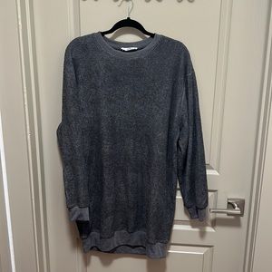 Double Zero Dark Gray Fleece Sweatshirt Dress
